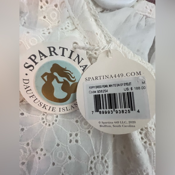 SPARTINA 449 DAUFUSKI ISLAND  NWT White Dress size medium - Picture 2 of 4